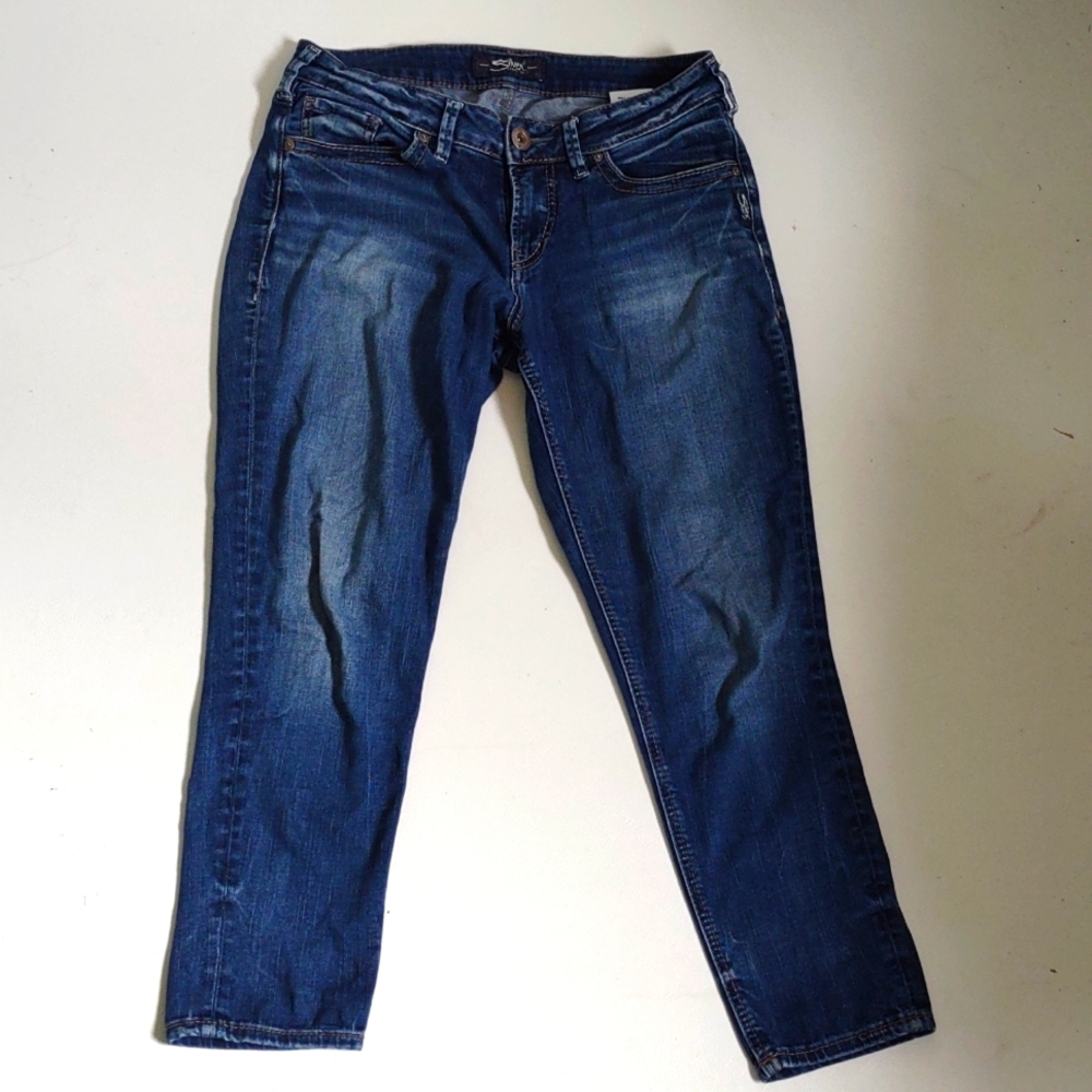 Silver skinny crop jeans capris W28 / L25 [C2]